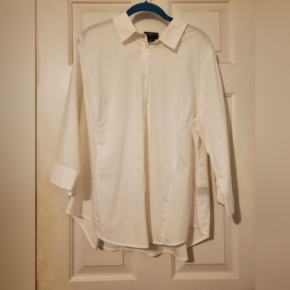 Liz Claiborne White Button Down Sz 1X - Picture 1 of 3